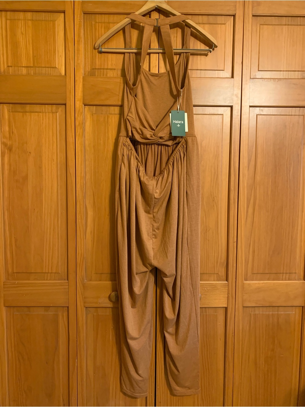 HALARA Women's Burnt Orange Halter Jumpsuit - Picture 2 of 6